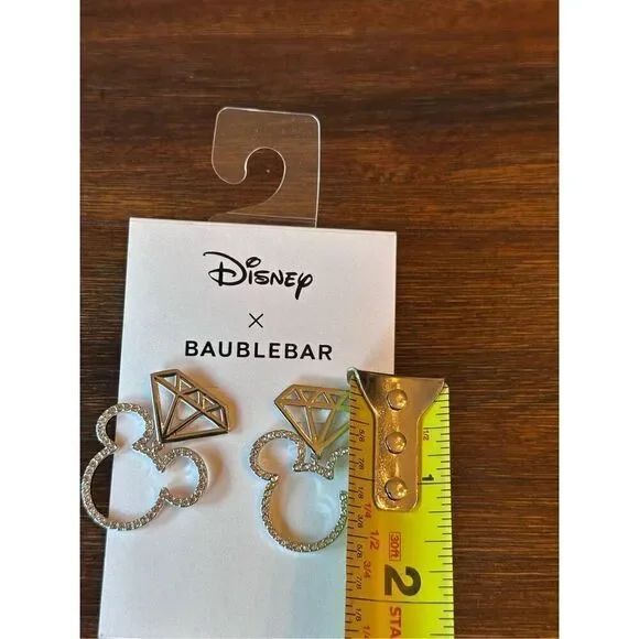 Bauble Bar Disney Mickey head engagement earrings - Picture 3 of 5